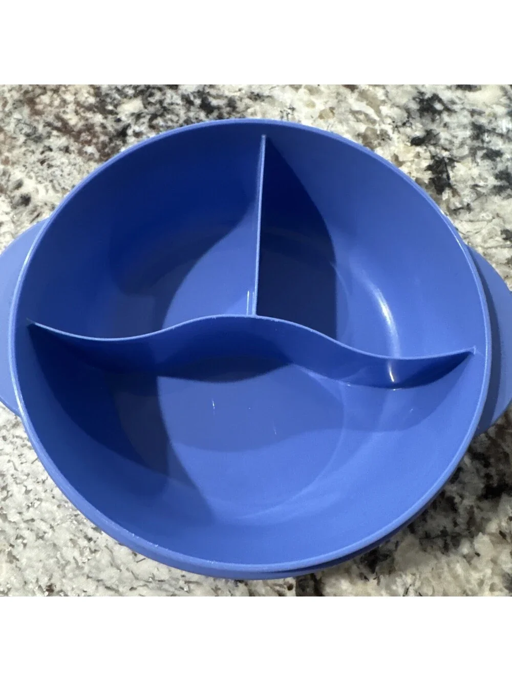 Tupperware Crystal Wave Divided Microwave Dish Blue Vented Lid Green